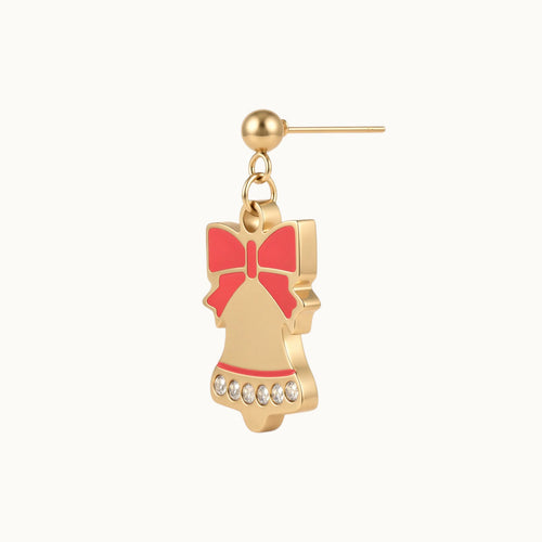 Christmas Crystal Bell Drop Earrings