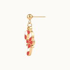 Candy Cane Bow Drop Earrings