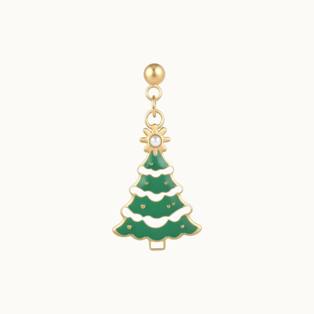 Pearl Christmas Tree Drop Earrings