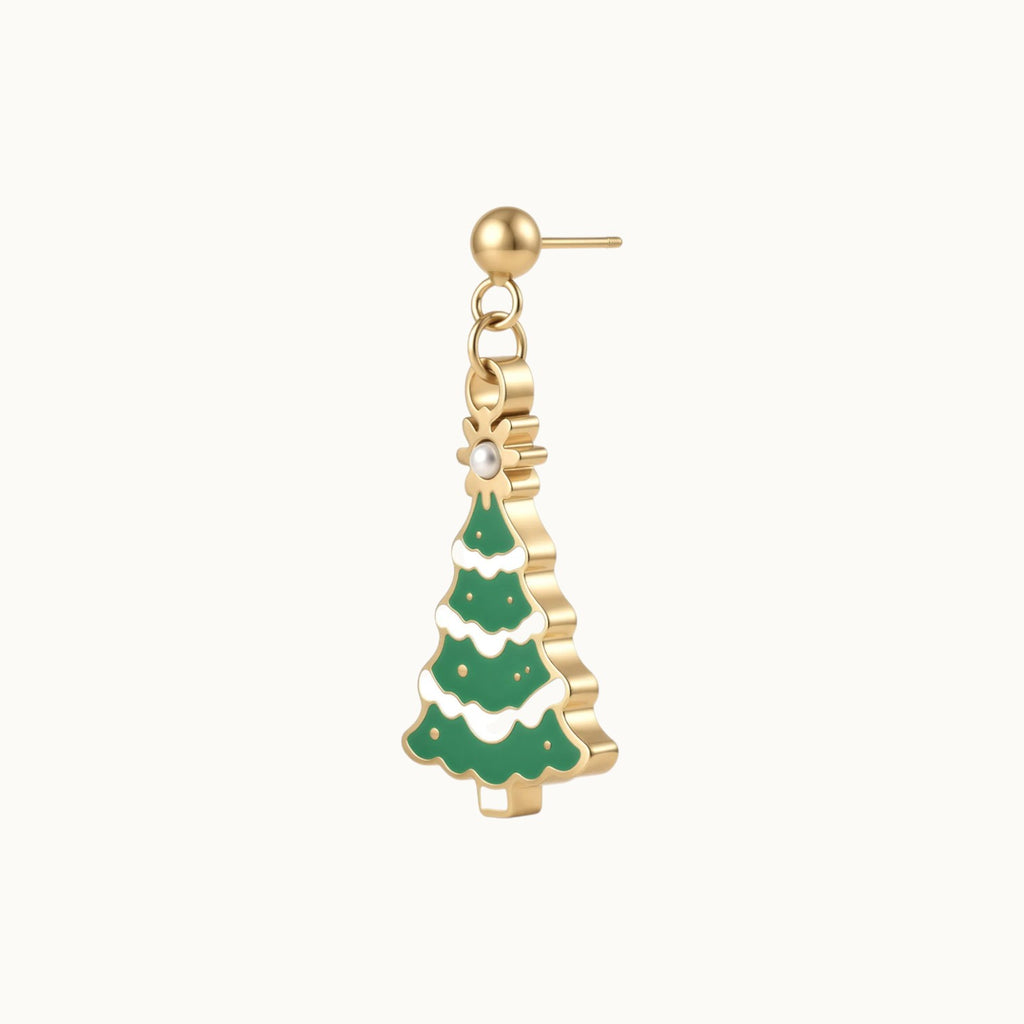 Pearl Christmas Tree Drop Earrings