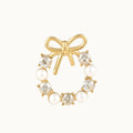 Pearl Crystal Bow Stud Earrings