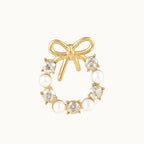 Pearl Crystal Bow Stud Earrings