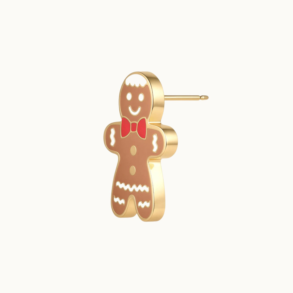 Festive Gingerbread Man Stud Earrings