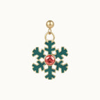 Ruby Frost Snowflake Drop Earrings