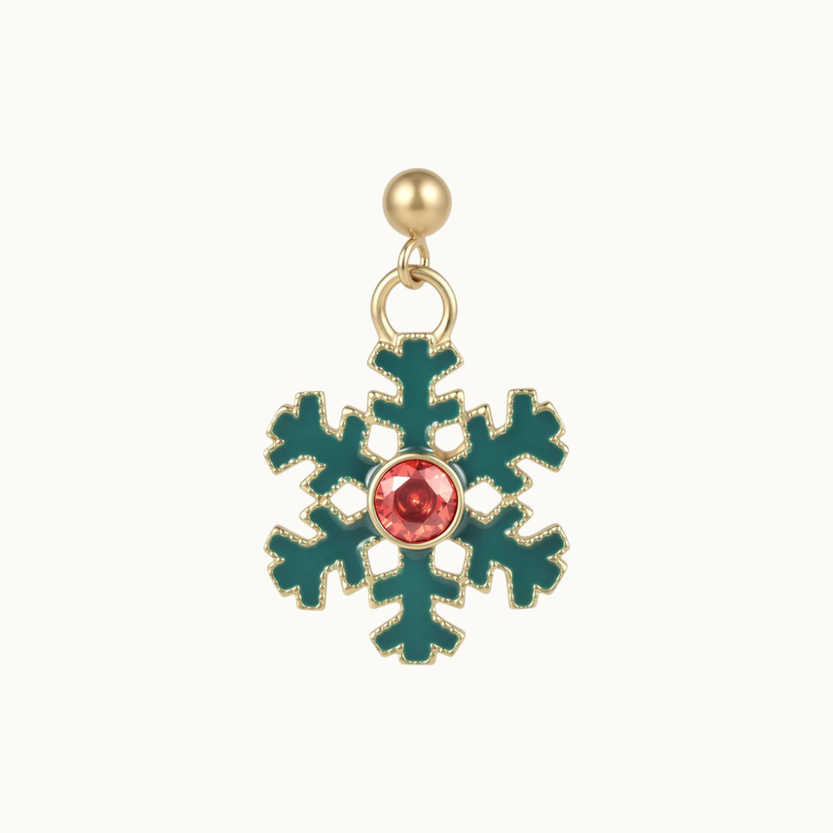 Ruby Frost Snowflake Drop Earrings