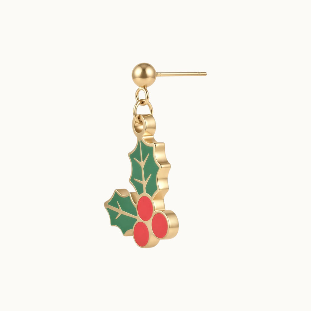 Holly Berry Drop Earrings
