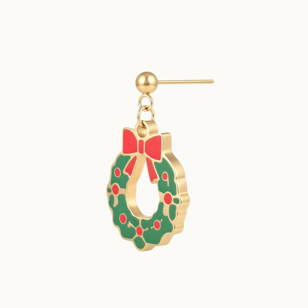 Christmas Wreath Drop Earrings